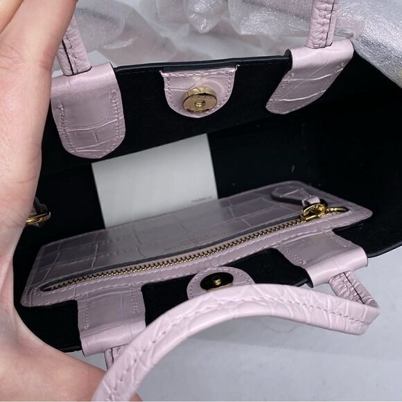 Alexander McQueen Croc Embossed Leather Mini Satchel Pink - Picture 11 of 11